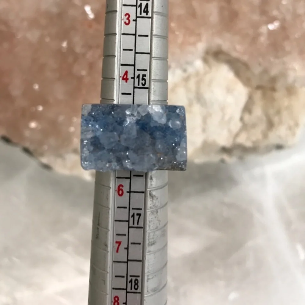 Blue crystal ring
